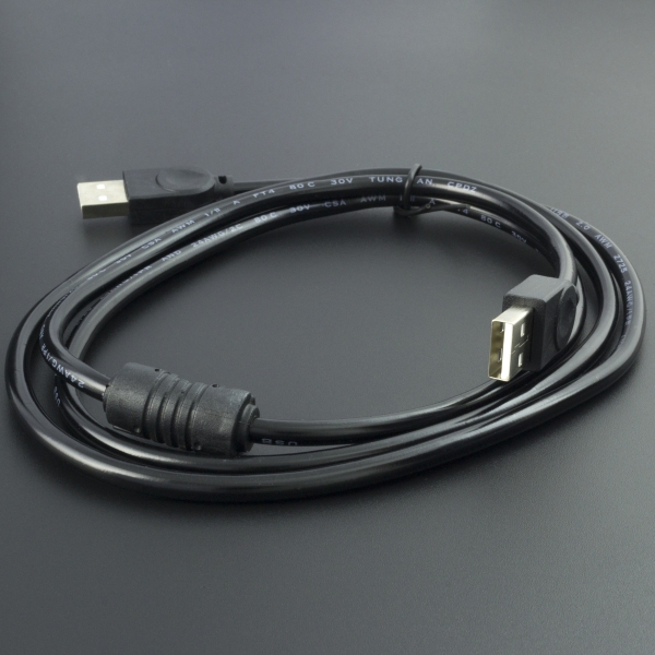 Cable alargador USB 2.0, negro, 1,5 metros