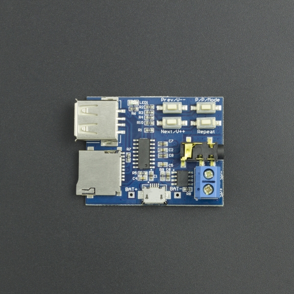 Módulo Reproductor MP3 con Lector MicroSD y USB Genérico - 1 Módulo Reproductor MP3 con Lector MicroSD y USB Genérico - 1