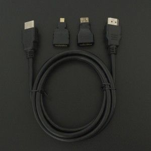 Kit Cable HDMI Macho Adaptador Mini HDMI y Adaptador Micro HDMI Genérico - 2