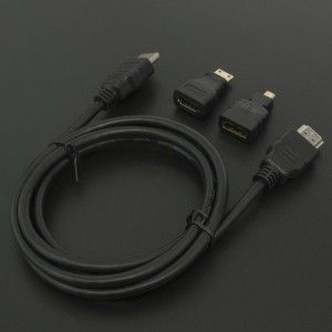 Kit Cable HDMI Macho Adaptador Mini HDMI y Adaptador Micro HDMI Genérico - 1