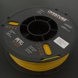 Filamento PETG 1.75mm Amarillo para Impresora 3D 1Kg OVERTURE Genérico - 1
