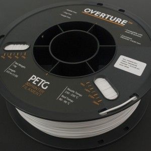 Filamento PETG 1.75mm Blanco para Impresora 3D 1Kg OVERTURE Genérico - 1