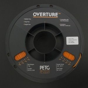 Filamento PETG 1.75mm Naranja para Impresora 3D 1Kg OVERTURE Genérico - 2