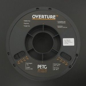 Filamento PETG 1.75mm Negro para Impresora 3D 1Kg OVERTURE Genérico - 2