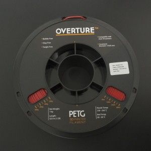 Filamento PETG 1.75mm Rojo para Impresora 3D 1Kg OVERTURE Genérico - 2