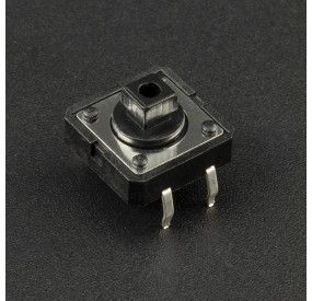 Interruptor Pulsador 4P 12x12x7.3mm B3F Negro Genérico - 1