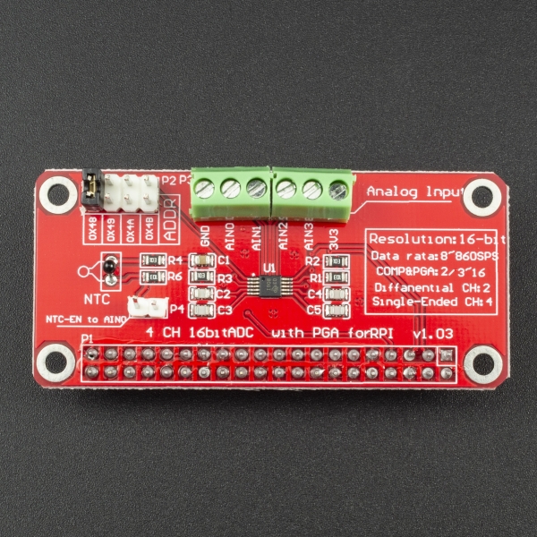 MODULO CONVERTIDOR ANALÓGICO A DIGITAL ADS1115 16 BITS PARA RASPBERRY PI Genérico - 1