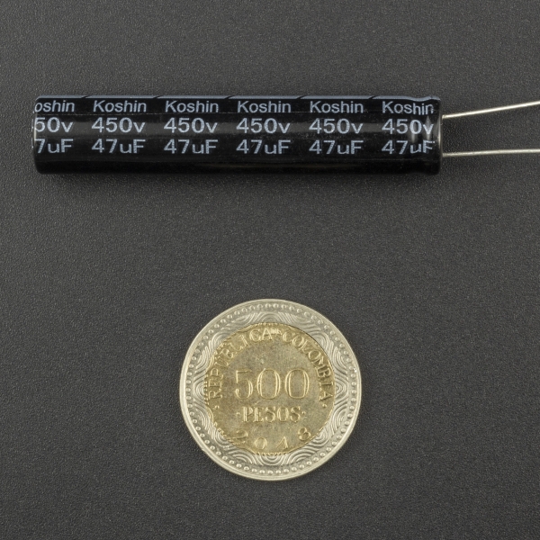 CAPACITOR ELECTROLÍTICO DE ALUMINIO 47UF 450V 10X50 MM Genérico - 3