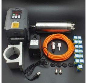 KIT VARIADOR DE FRECUENCIA VFD HY02D211B CON SPINDLE O HUSILLO 2.2KW 24000RPM Y SET DE PORTABROCAS PARA CNC RUTEADORA Genérico -