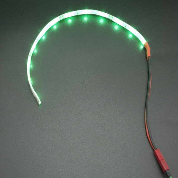 Cinta LED 3528 Verde 20CM Con Conector JST Macho Genérico - 1