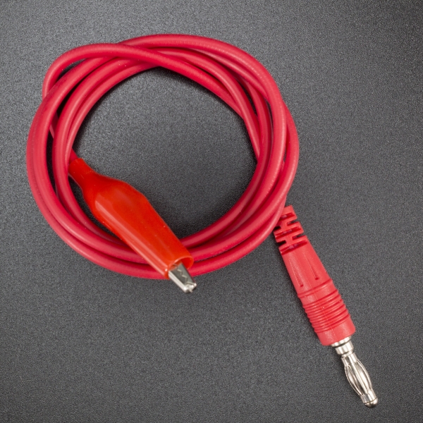CABLE CONECTOR ROJO CON TERMINAL CABEZA DE BANANA M4 A CAIMÁN MEDIANO Genérico - 2