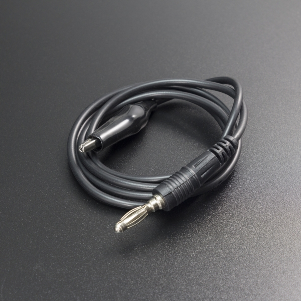 CABLE CONECTOR NEGRO CON TERMINAL CABEZA DE BANANA M4 A CAIMÁN MEDIANO Genérico - 1