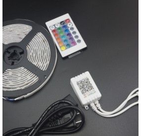 KIT CINTA LED 5050 RGB 10 METROS CON CONTROL BLUETOOTH Y CONTROL REMOTO Genérico - 4