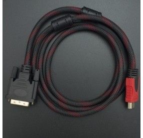 Cable DVI a HDMI Enmallado 1.5 Metros 24 + 1 Pines Enmallado