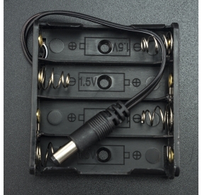Porta Baterías x4 AA con Conector Jack 5.5x2.1 mm Genérico - 3