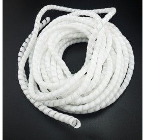 ESPIRAL DE PLÁSTICO 8 MM BLANCO PARA COBERTURA DE CABLES 10 METROS Genérico - 1