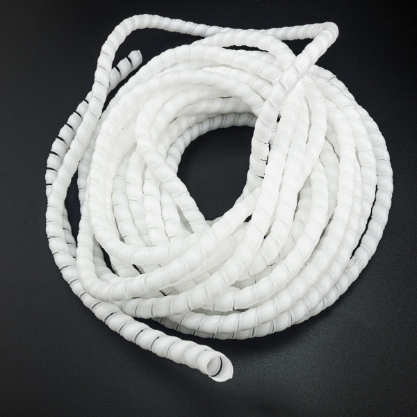 ESPIRAL DE PLÁSTICO 8 MM BLANCO PARA COBERTURA DE CABLES 10 METROS Genérico - 1