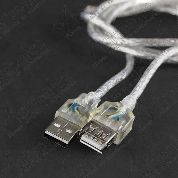 Cable USB 2.0 AM/AH Alargador Macho/Hembra 1.2m