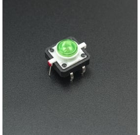 Micro Pulsador con LED Verde 12*12mm Genérico - 1