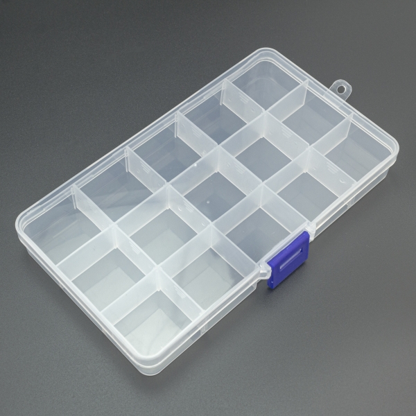 Caja organizadora con separadores, 2 niveles, 16 compartimentos, plástico,  almacenaje de tornillos, tuercas, accesor