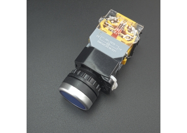INTERRUPTOR PULSADOR NORMALMENTE CERRADO 22MM YB-LA38 CON LED INDICADOR AZUL Genérico - 1
