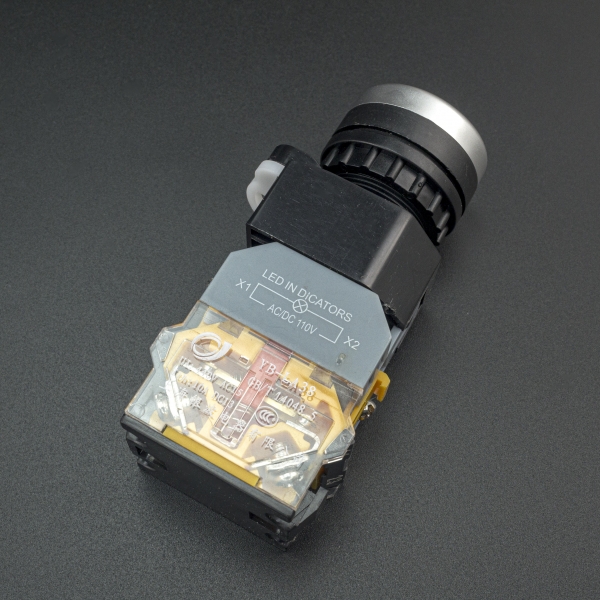 INTERRUPTOR PULSADOR NORMALMENTE CERRADO 22MM YB-LA38 CON LED INDICADOR AZUL Genérico - 2
