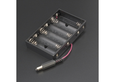 Porta Baterías x6 AA con Conector Jack 5.5x2.1 mm Genérico - 1