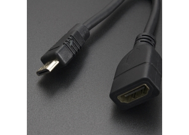 Cable Mini HDMI Macho a HDMI Hembra 15 cm  - 1