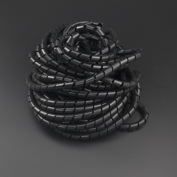 ESPIRAL DE PLÁSTICO 8 MM NEGRO PARA COBERTURA DE CABLES 10 METROS Genérico - 1