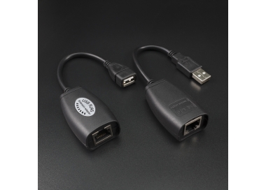 Adaptador Convertidor Extensión Usb Por Cable Rj45 45 Metros