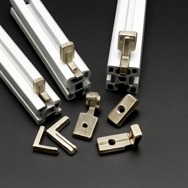 Soporte en L de Zinc para Perfil de Aluminio Serie 30 con Agujero M6 y Tornillos Incluidos