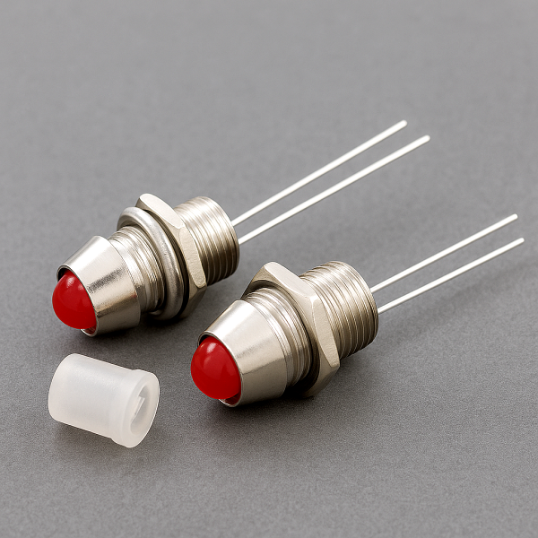 Soporte Metálico para LED Indicador F5 de 5MM con Cubierta Redonda