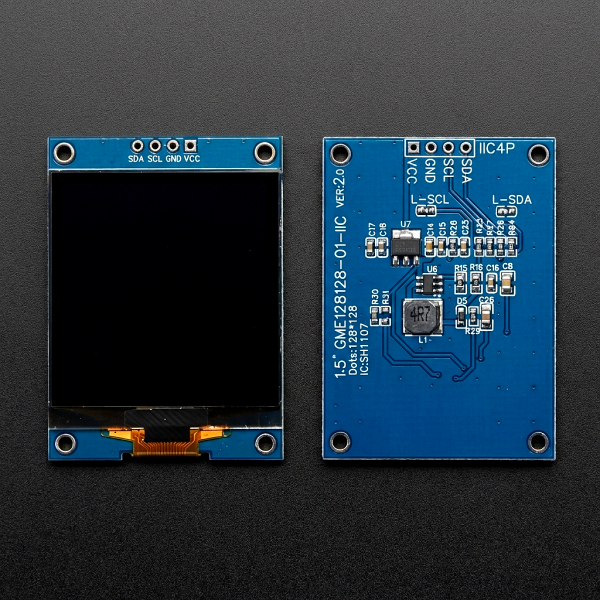 Pantalla OLED 1.5" 128x128 SH1107 I2C para Proyectos Electrónicos