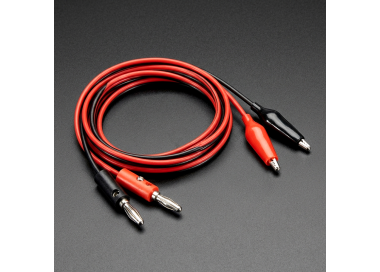 Cables de prueba con conectores banana y pinzas cocodrilo, 1 metro, rojo y negro, lote mínimo 50 unidades