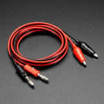 Cables de prueba con conectores banana y pinzas cocodrilo, 1 metro, rojo y negro, lote mínimo 50 unidades