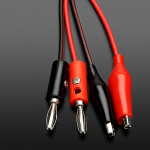 Cables de prueba con conectores banana y pinzas cocodrilo, 1 metro, rojo y negro, lote mínimo 50 unidades
