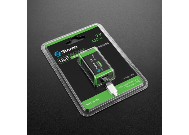 Batería recargable Li-Ion tipo 9V (cuadrada), de 400 mAh