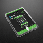 Batería recargable Li-Ion tipo 9V (cuadrada), de 400 mAh