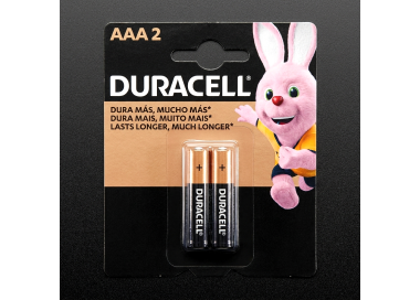 Pilas AAA Duracell Alcalinas - Paquete de 2 Unidades, 1.5V