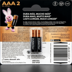 Pilas AAA Duracell Alcalinas - Paquete de 2 Unidades, 1.5V