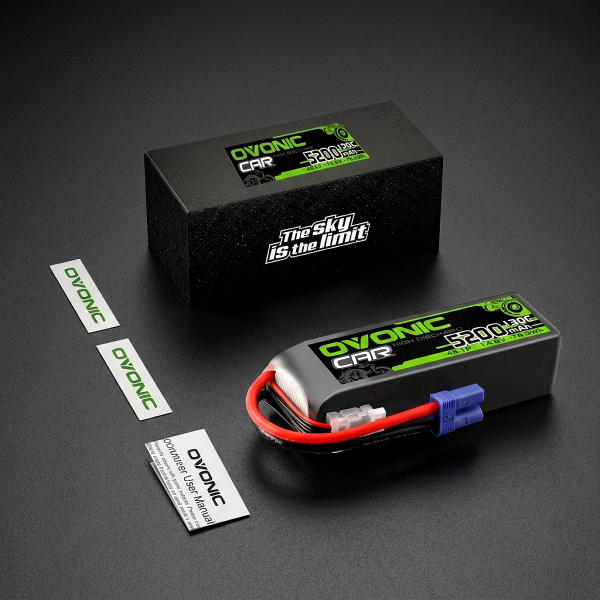 Batería LiPo OVONIC 4S 14.8V 5200mAh 130C EC5 | 2 Paquetes