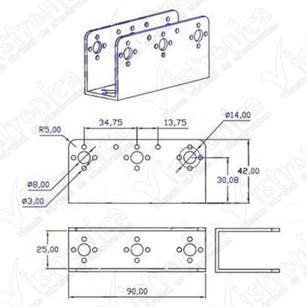 Waist bracket robot bipedo Genérico - 4