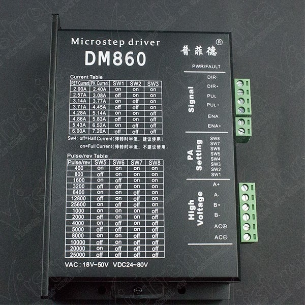 Driver Microstepper Motor Paso a Paso 7.2A DM860 Genérico - 1