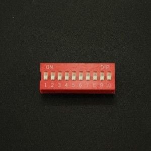 DIP Switch de 10P Rojo Genérico - 1