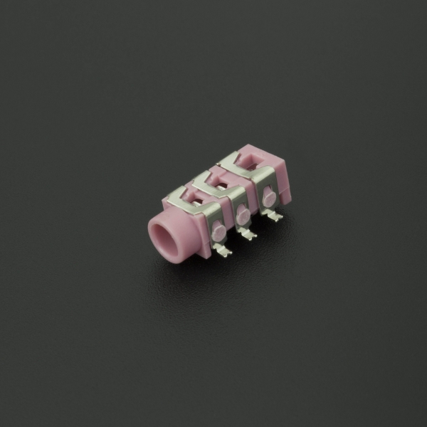 Conector Jack Estéreo Hembra Rosado PJ313D 3.5 mm Para PCB  Genérico - 1