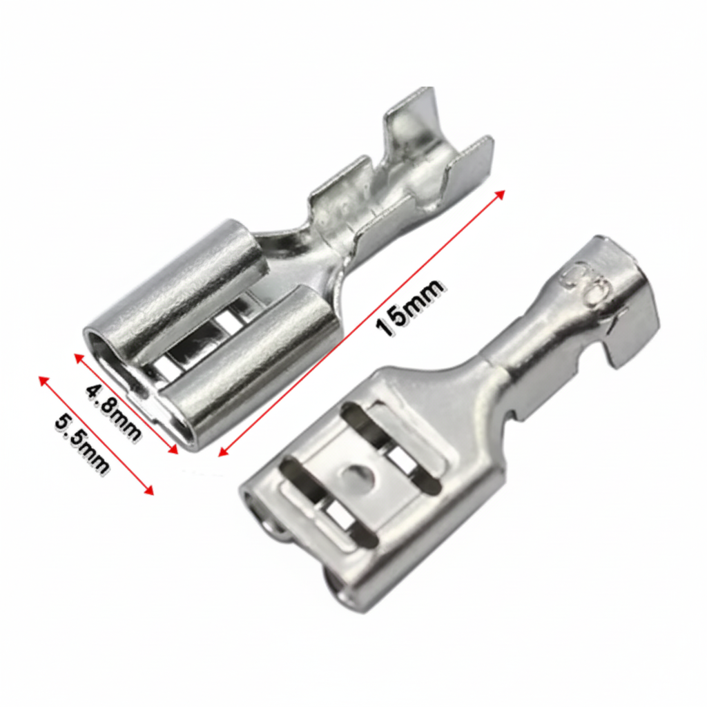 Grafico tecnico de Nuevo Compras - Terminal Faston Hembra 4.8 mm Conector Rápido y Seguro