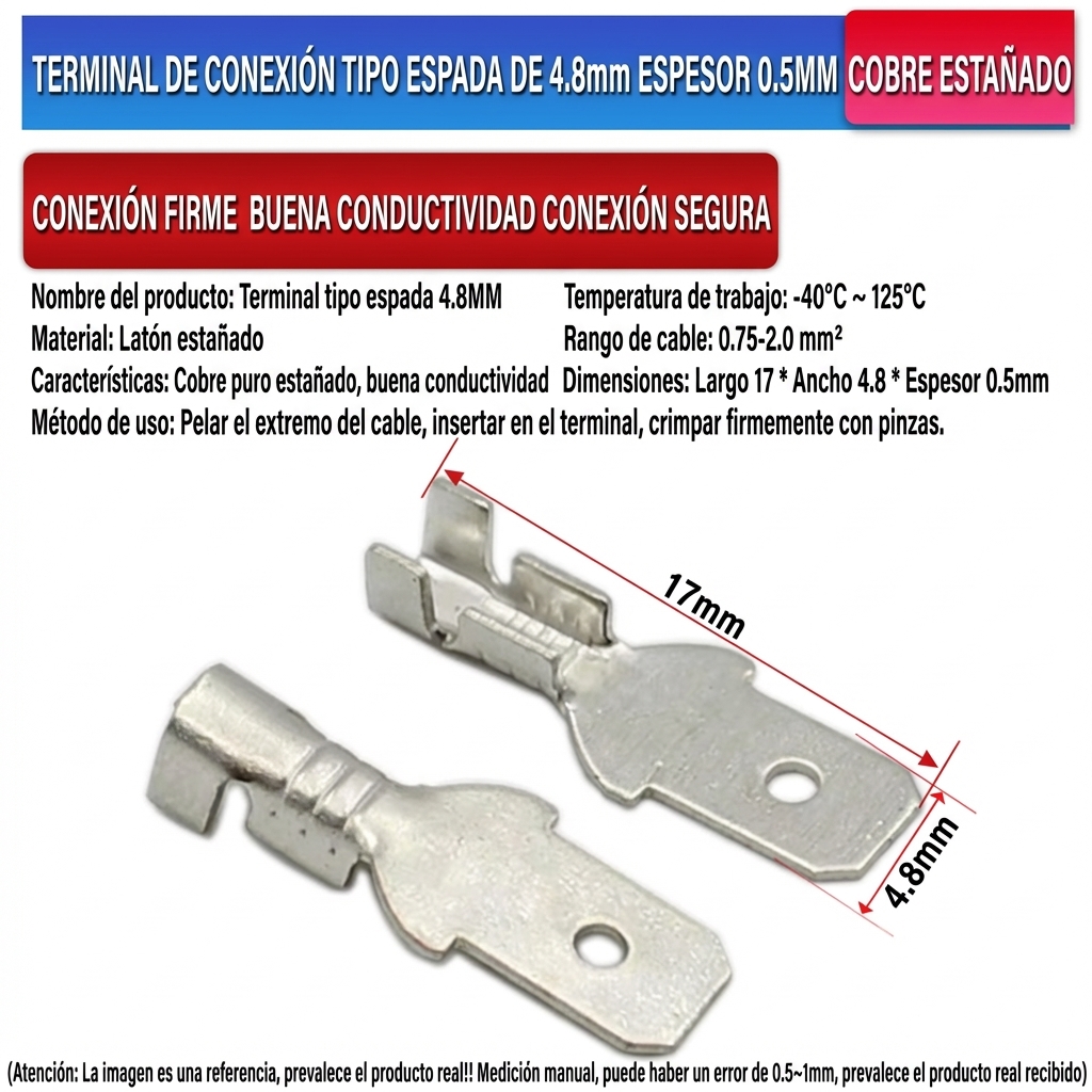 Grafico tecnico de Nuevo Compras - Terminal Faston Macho 4.8 mm
