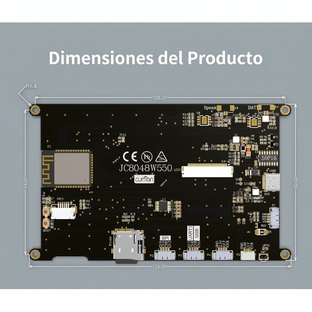 Grafico tecnico de ESP32-S3 4.3" LCD IPS 480x272 WiFi Bluetooth