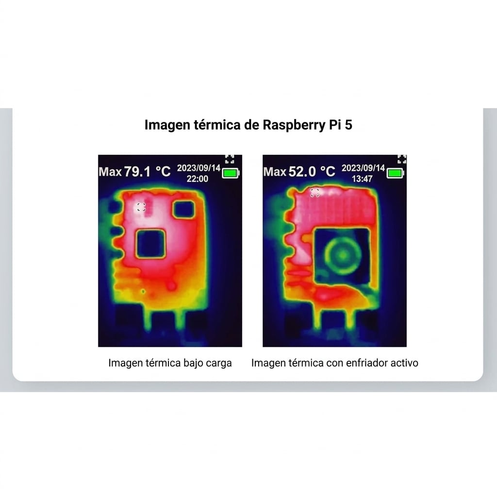Grafico tecnico 1 de 2 de Disipador Activo Raspberry Pi 5 con Ventilador PWM y Aluminio